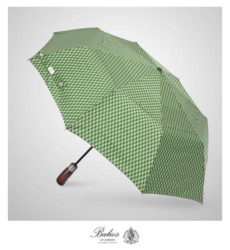 Folding Umbrella Real Wood Handle Kimono Olive Night