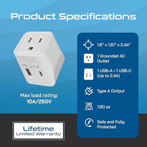 Japan Philippines Travel Adapter Plug with USB