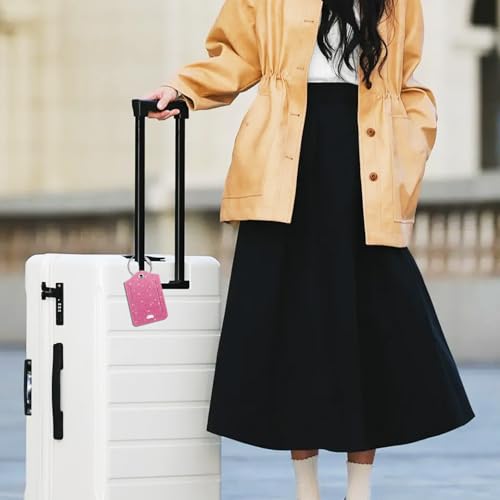 Luggage Tags Privacy Cover ID Label with Stainless Steel Loop and Address Card for Travel Bag Suitcase (2 Count)