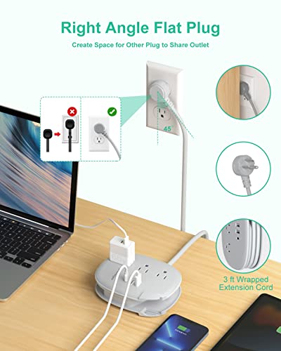 USB C Portable Travel Power Strip