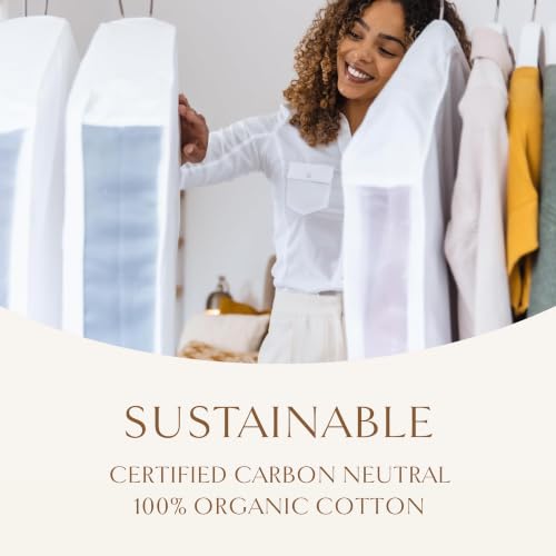 Luxury Organic Cotton Garment Bag for Hanging Clothes Long 58"