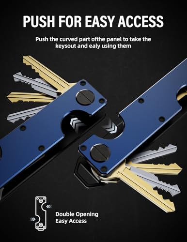 Key Organizer Key Holder Compact Key Case Minimalist Metal Key Chain Key Holder for Keychain Secures 8