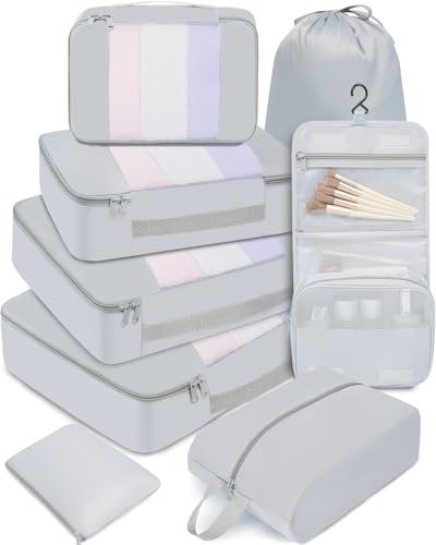 8 Set Packing Cubes Various Sizes Packing Organizer for Travel Accessories Luggage Carry On Suitcase