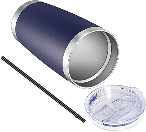 20oz Tumbler with Lid and Straw Stainless Steel Tumbler Cup Bulk Vacuum Insulated Double Wall Travel Coffee Mug Powder Coated Coffee Cup (6 Count)