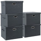 Large 17" 36 Quart Collapsible Stackable Storage Bins with Lids (5 Count)