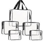 5Pcs Crystal Clear PVC Travel Toiletry Bag Kit for Women Men (5 Count)