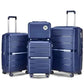 4 Piece Expandable Hardshell Pink Luggage Sets with Spinner Wheels (3 Set)