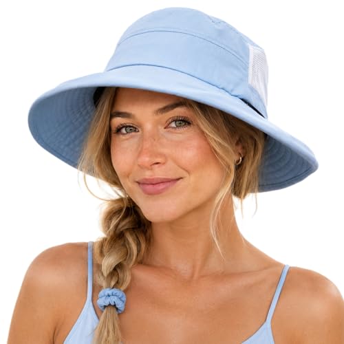 UVCoolix UPF 50+ Wide Brim Ponytail Sun Hat
