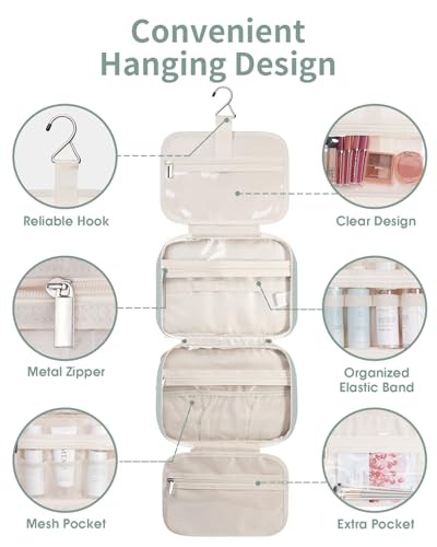Hanging Toiletry Bag for Women Travel Makeup Bag Organizer Toiletries Bag for Travel Size Essentials Accessories Cosmetics