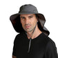 UPF50+ Mens Sun Hat Wide Brim Fishing Hat with Neck Flap Sun Protection Cap for Beach Safari