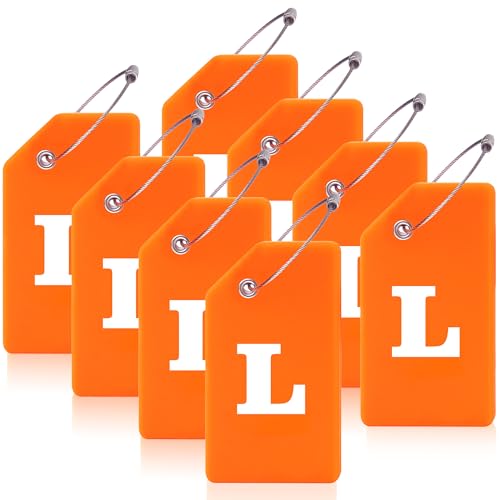 8 Pack Initial Luggage Tags for Suitcases Airplane Travel Essentials (8 Count)