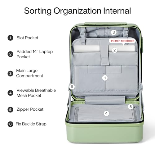 Underseat Carry On Luggage With Wheels 16 Inch Small Suitcase Underseat Carry On bag Mini Travel Luggage Personal Item Hard Case Luggage TSA Approved Luggage