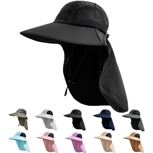 Sun Hat for Men Women with Neck Flap