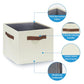 Large Fabric Storage Bins with 3 Handles