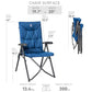 Folding Padded Camping Chair 4 Positon Adjustable Recliner with High Back Support Portable for Adults