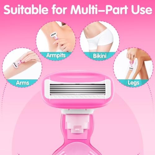 Travel Razors for Women Include 1 Handle 5 Cartridges