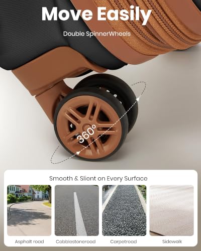 Carry On Luggage 22x14x9 Airline Approved with Spinner Wheels