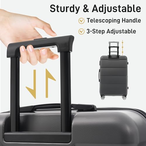 Luggage Set 6 Piece Carry on Hardcase Suitcase with Travel Bags (6 Count)