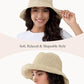 Womens Crochet Straw Sun Hat Foldable Floppy Wide Brim Beach Hat for Summer