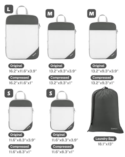 Compression Packing Cubes for Travel (6 Count)