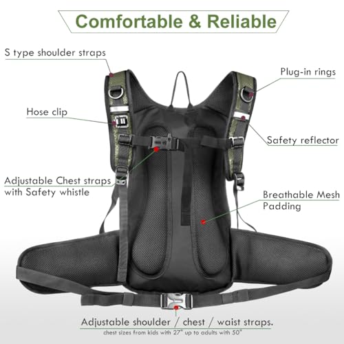 Insulated Hydration Backpack Pack with 3L BPA Free Leak Proof Water Bladder