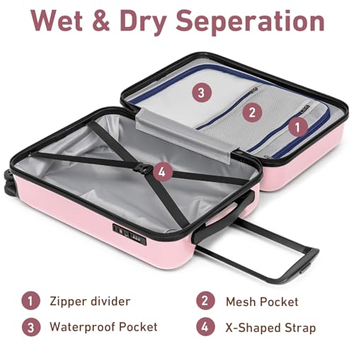 Carry On Luggage Sets 3 Piece 20 Inch Suitcase Set with Duffel Bag (3 Count)