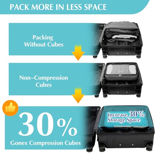 6 Piece Compression Packing Cubes with Shoe Bag (6 Count)