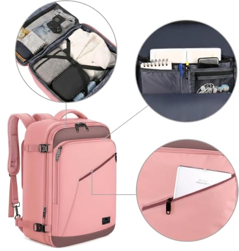 Pink Grey Travel Backpack for Women