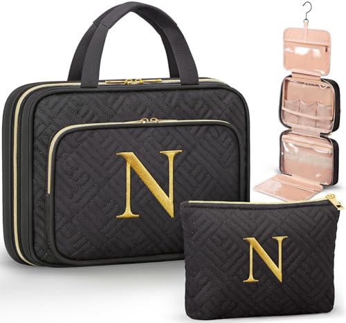 Personalized Hanging Toiletry Bag Travel Makeup & Cosmetic Bag Organizer (2 Count)
