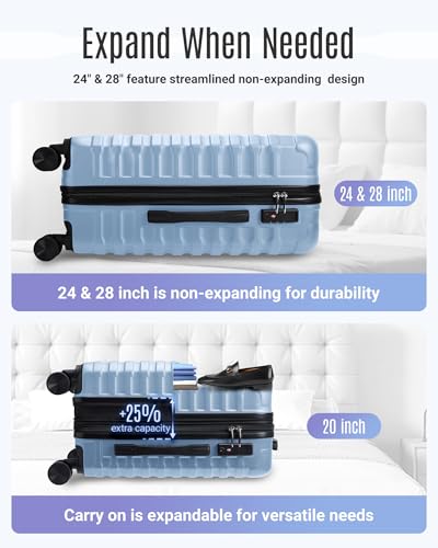 Luggage Sets 3 Pcs Suitcase with Wheels (3 Count)