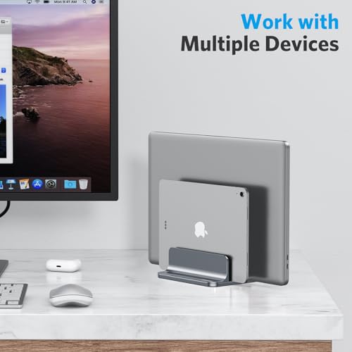 Dual Vertical Desk Laptop Stand Holder