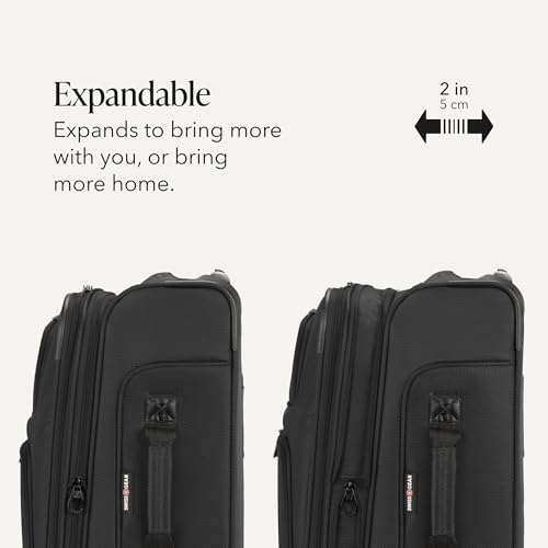 Sion Softside Expandable Spinner Luggage Durable Lightweight Travel Suitcase (2 Count)