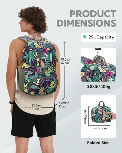 Small Lightweight Packable Hiking Backpack Foldable Travel Daypack