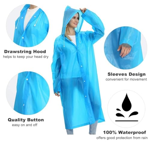 2 Pack Portable EVA Raincoats for Adults (2 Count)