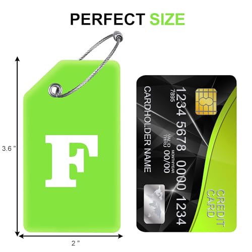 8 Pack Initial Luggage Tags for Suitcases Airplane Travel Essentials (8 Count)