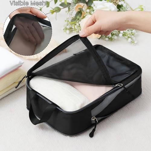 6 Set Ultralight Compression Packing Cubes Packing Organizer for Travel Accessories Luggage Suitcase Backpack (6 Count)