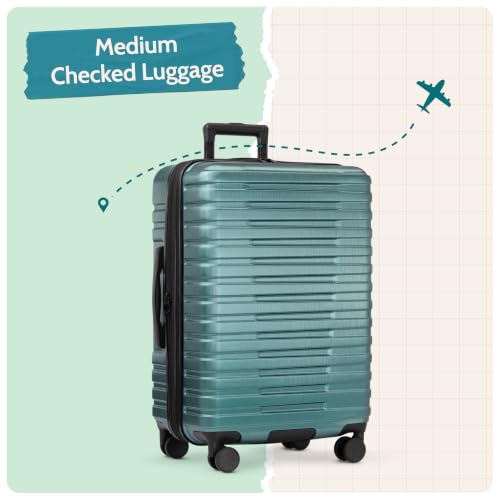 Boren Expandable Hardside Rugged Travel Luggage with 8 Spinner Wheels