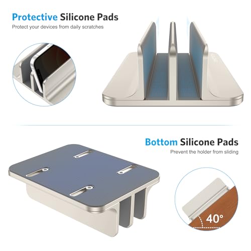 Dual Vertical Desk Laptop Stand Holder