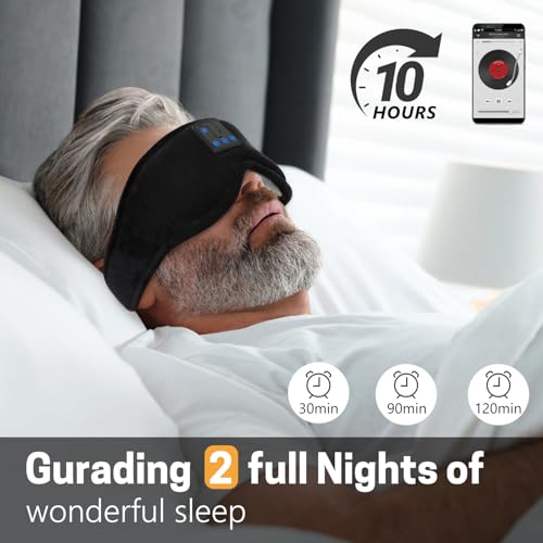 Sleep Mask with Bluetooth Headphones 3D Contour Sleeping Headphones 5.4 Wireless Bluetooth