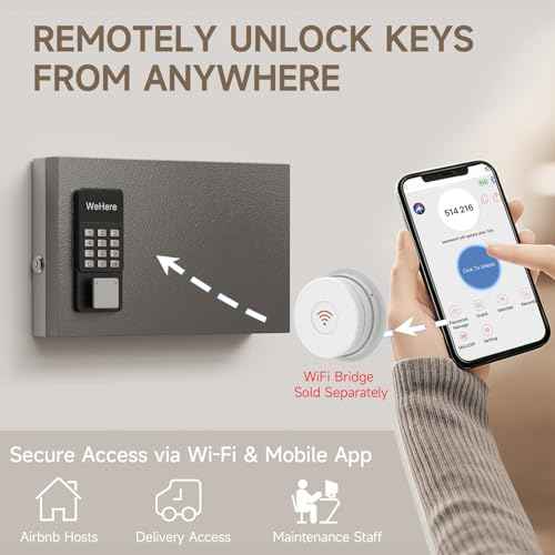 16 Key Lock Box Smart Key Organier Cabinet with Keypad & App for Office