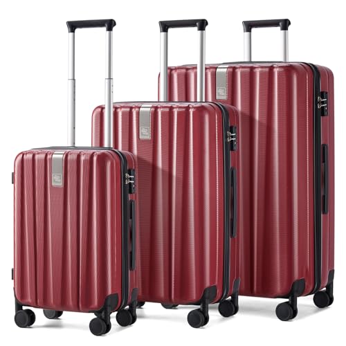 Luggage Sets 3 piece Carry On Luggage with Wheels PC Hard Shell Suitcases Lightweight Checked Tsa Luggage Extra Large Travel Suitcase Woman Men 20 (3 Count)