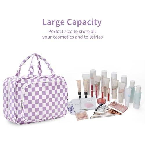 Travel Toiletry Bag for Women Large Hanging Makeup Bag Organizer Toiletries Bag for Full Size Essentials Accessories Cosmetics