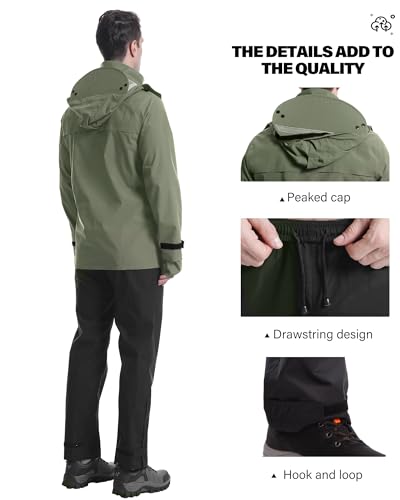 Rain Suit Waterproof Breathable Lightweight 2 (2 Count)