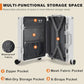 Luggage PC+ABS Aluminum Frame Zipperless Checked Luggage Hard Shell Suitcase with TSA Lock Double Spinner Wheels 24 Inch White
