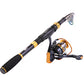 Fishing Rod Reel Combos Carbon Fiber Telescopic Fishing Pole with Spinning Reel for Travel Saltwater Freshwater Fishing