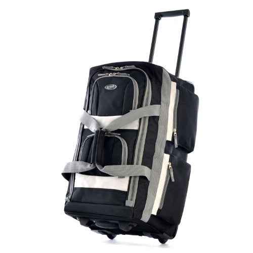 33 inch Jumbo Size 8 Pockets Wheeled Rolling Duffel Bag Water Resistant Luggage Lightweight Travel Suitcase with Retractable Handle