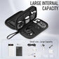 PU Leather Cable Organizer Double Layer Travel Pouch