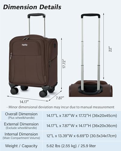 16 Inch Underseat Mini Carry On Luggage with Spinner Wheels