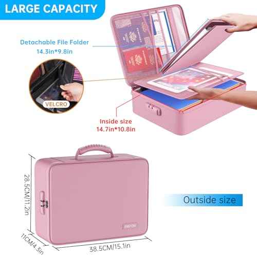 Fireproof File Organizer Bag with 13 Pockets Accordion File Folder