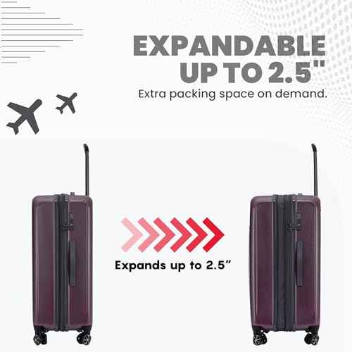 Rails 3 Piece Luggage Set with 360° Spinner Wheels